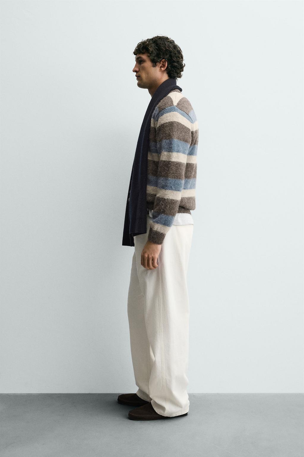 СВИТЕР ИЗ РЕЛЬЕФНОЙ ТКАНИ В ПОЛОСКУ