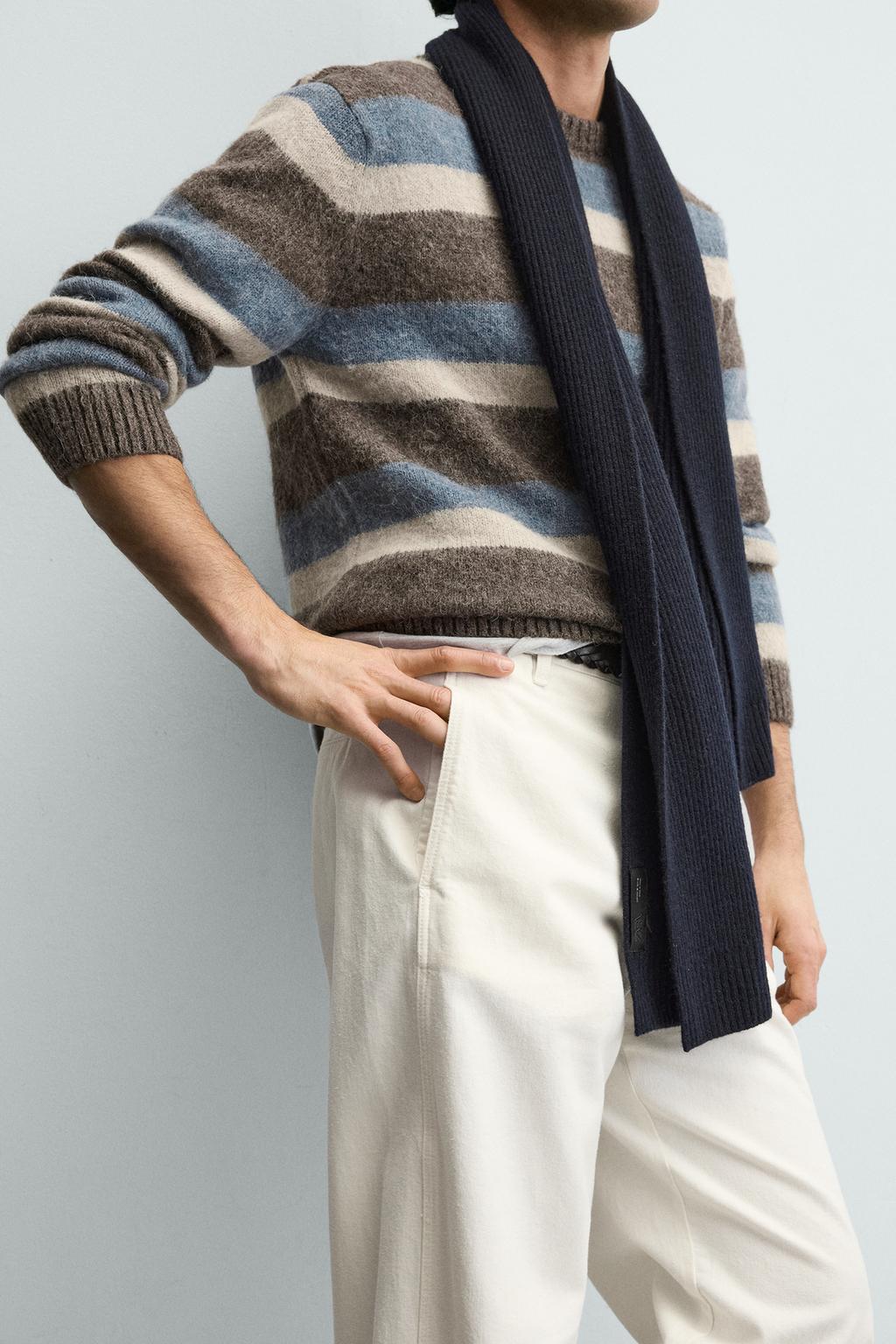 СВИТЕР ИЗ РЕЛЬЕФНОЙ ТКАНИ В ПОЛОСКУ