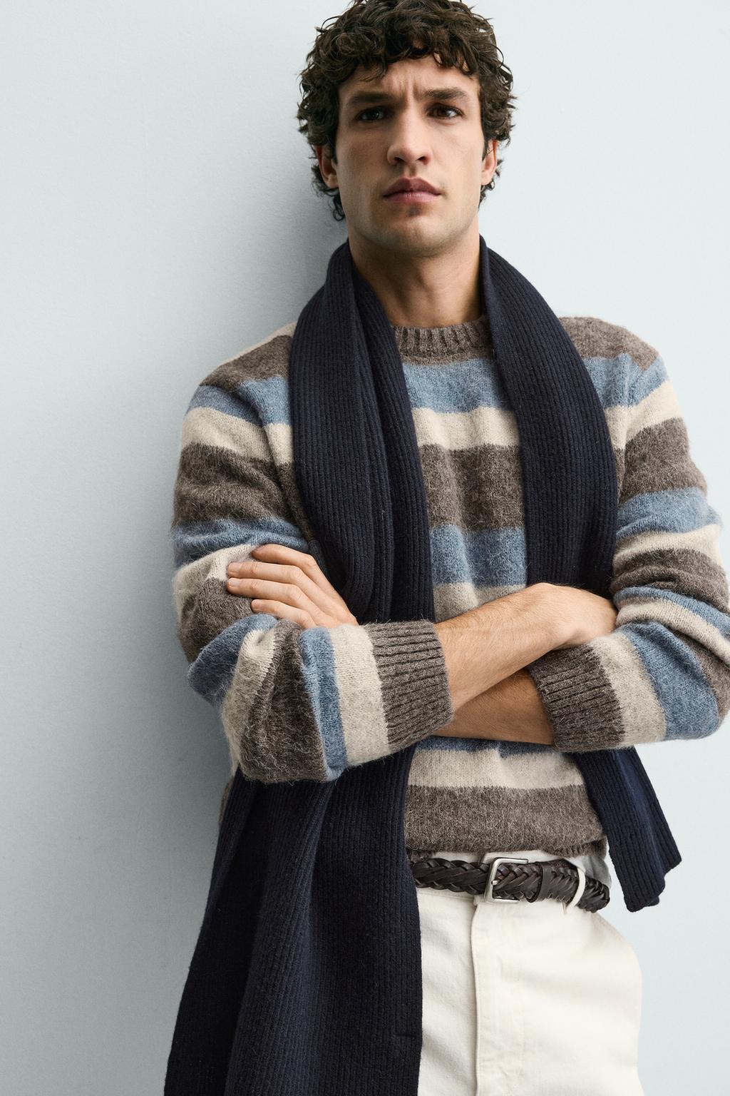 СВИТЕР ИЗ РЕЛЬЕФНОЙ ТКАНИ В ПОЛОСКУ