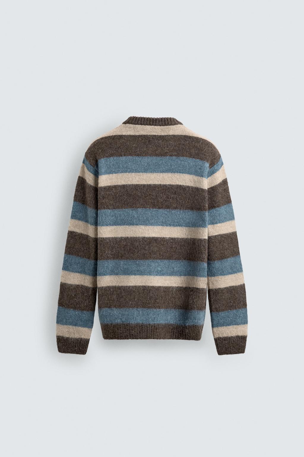 СВИТЕР ИЗ РЕЛЬЕФНОЙ ТКАНИ В ПОЛОСКУ