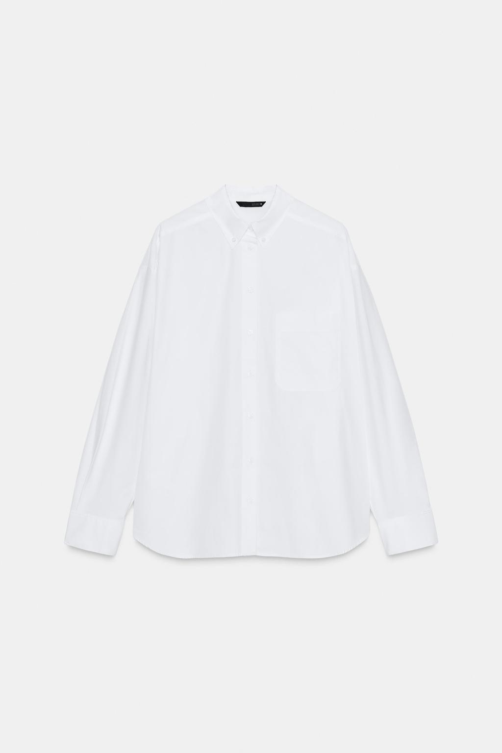 РУБАШКА ИЗ ПОПЛИНА С КАРМАНОМ