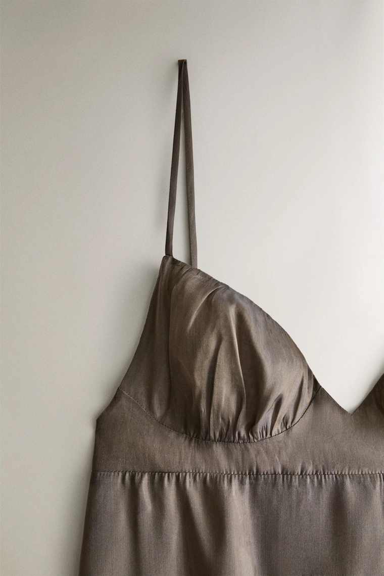 Органзовое ночное платье из шелка