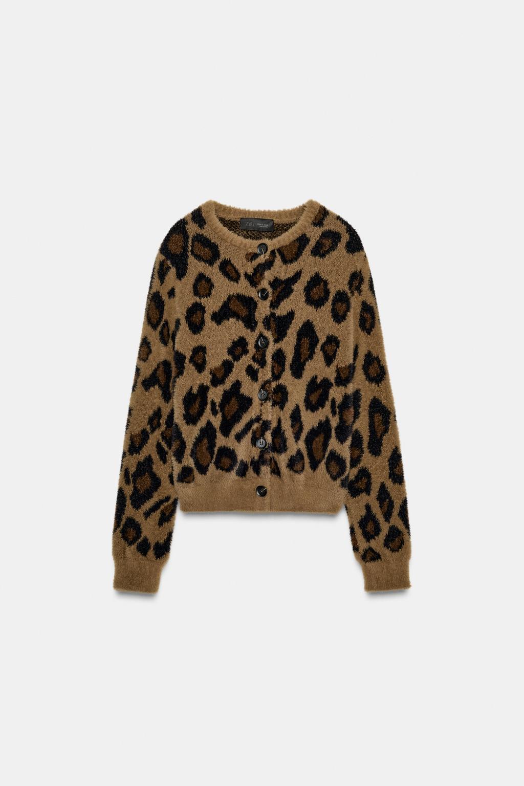 ЖАККАРДОВЫЙ КАРДИГАН С АНИМАЛИСТИЧЕСКИМ ПРИНТОМ