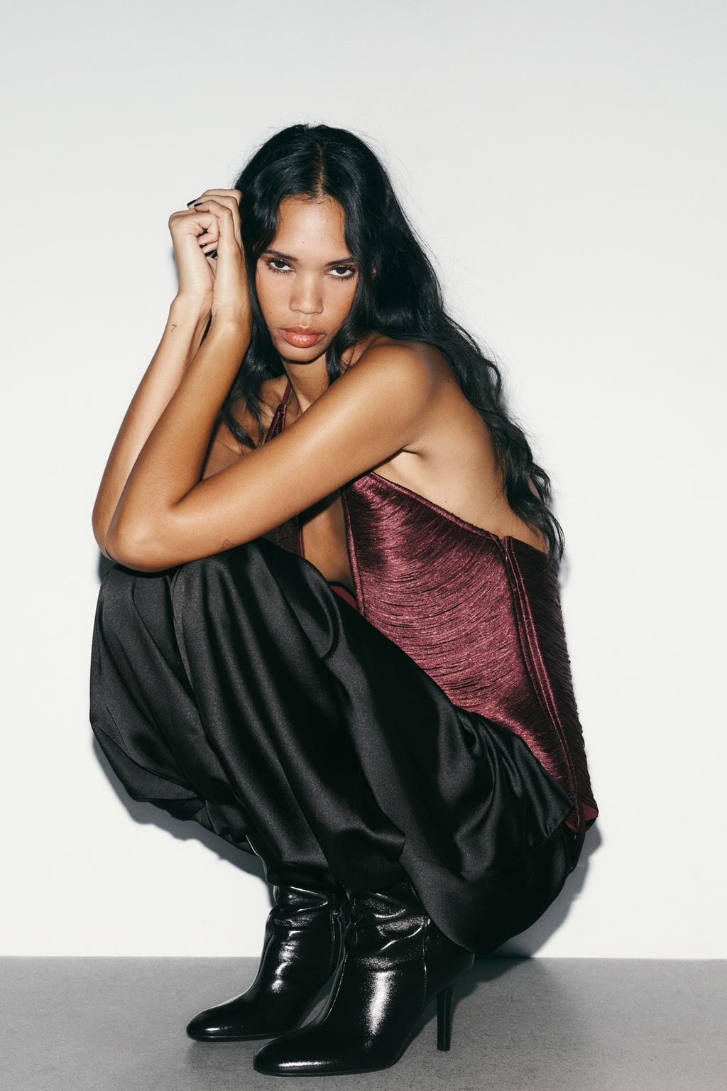 КОЖАНЫЕ БОТИЛЬОНЫ НА ВЫСОКОМ КАБЛУКЕ