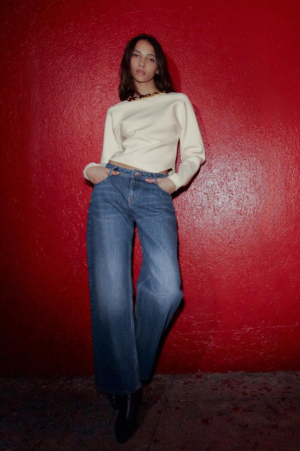 ТРИКОТАЖНЫЙ ДЖЕМПЕР С БУСИНАМИ НА ВОРОТНИКЕ