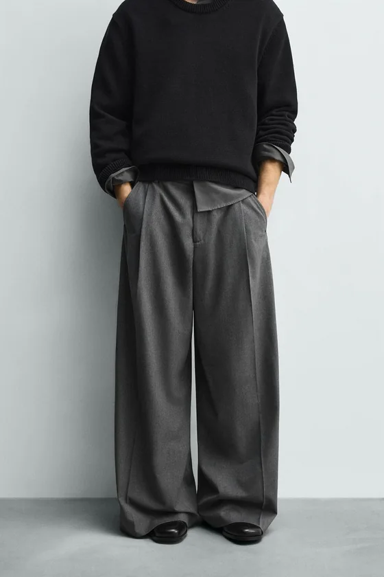 БРЮКИ WIDE FIT СО СКЛАДКАМИ