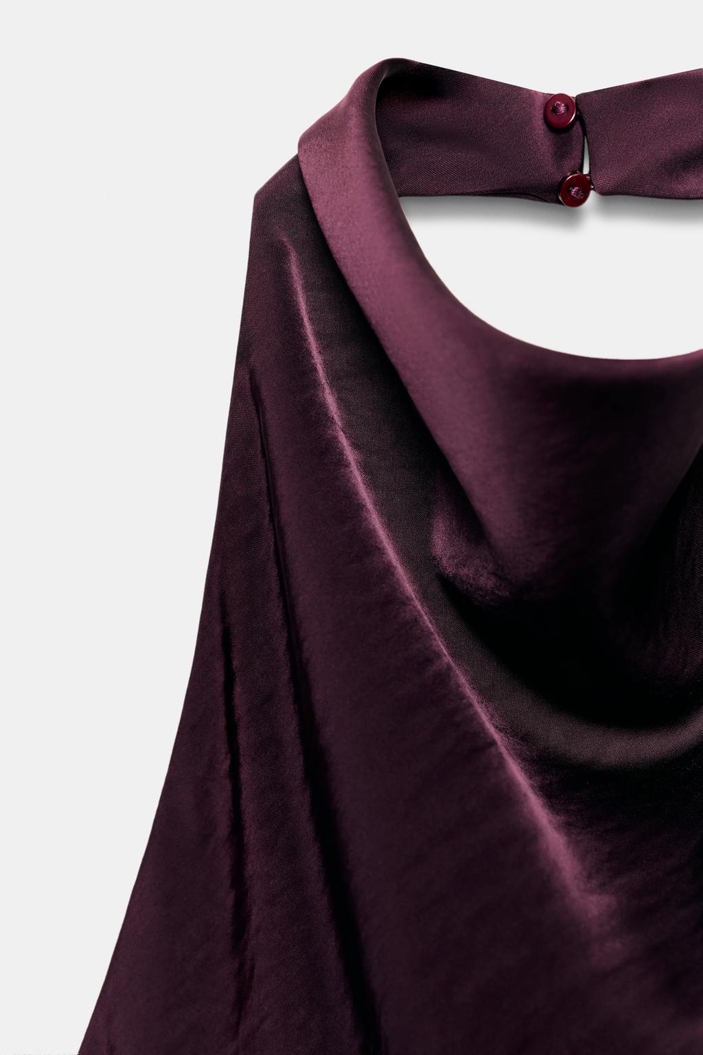 АТЛАСНЫЙ ТОП С ГОРЛОВИНОЙ ХАЛТЕР