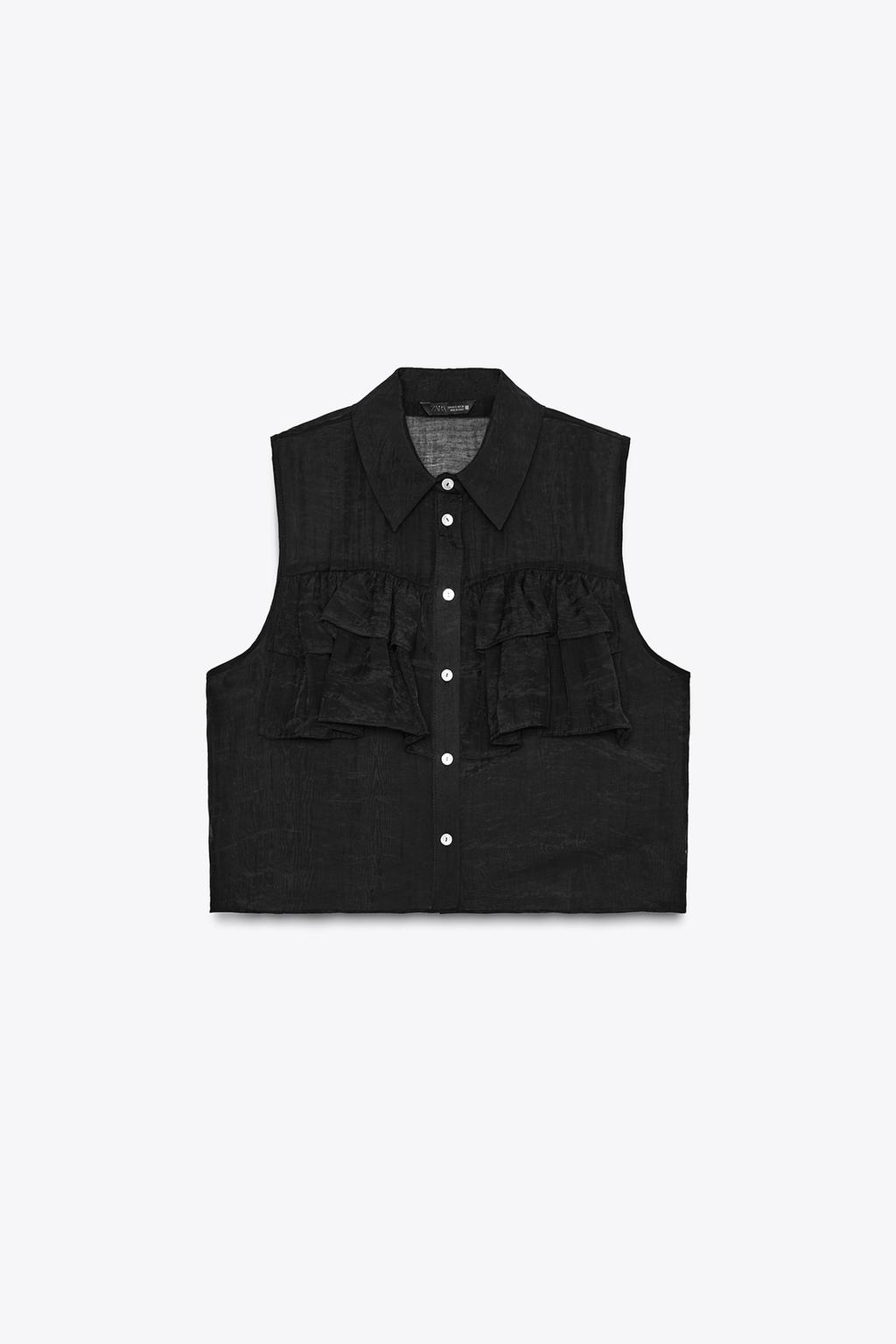 ПОЛУПРОЗРАЧНЫЙ ТОП С ВОЛАНАМИ