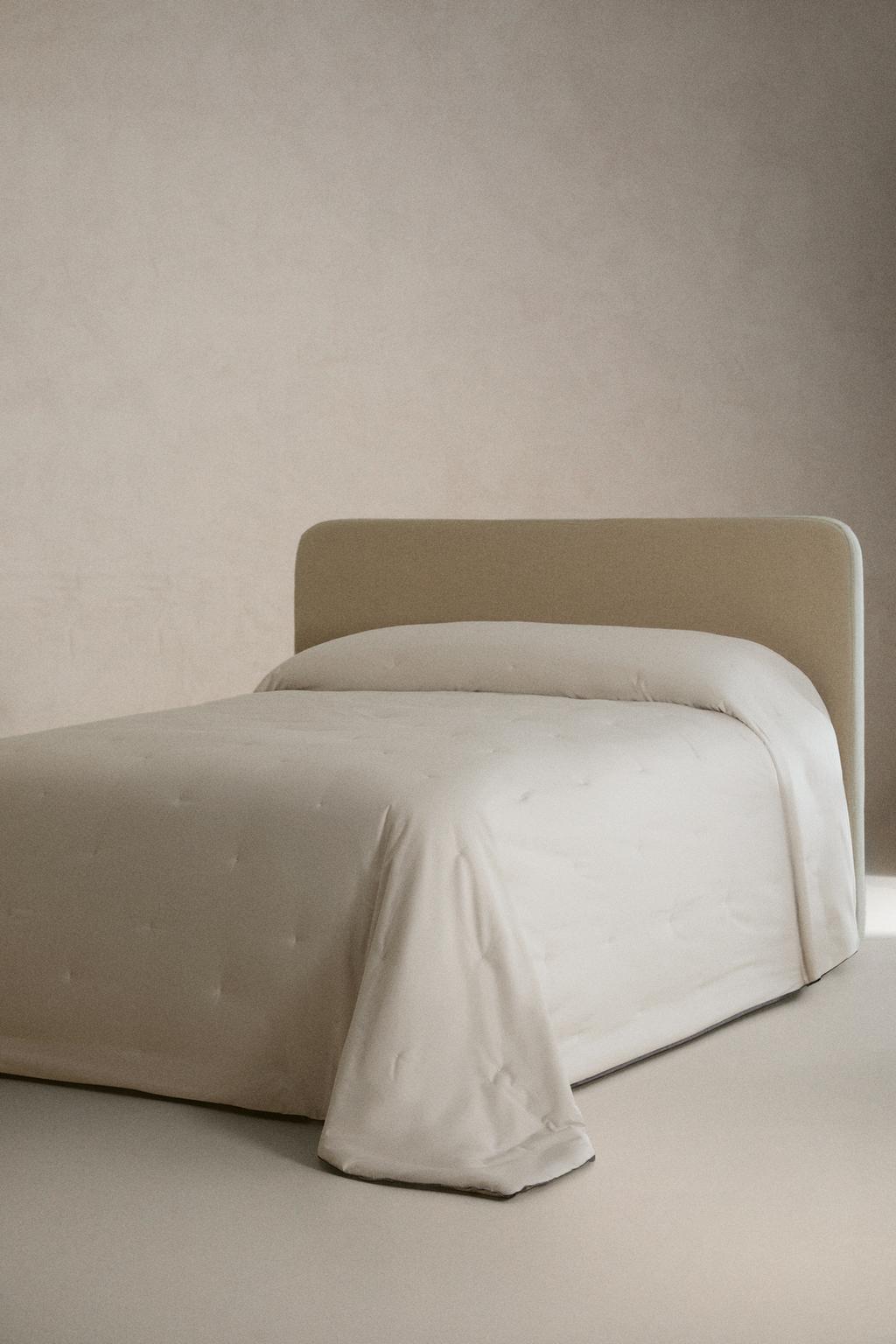 Одеяло из хлопкового сатина и льна с узором в горошек