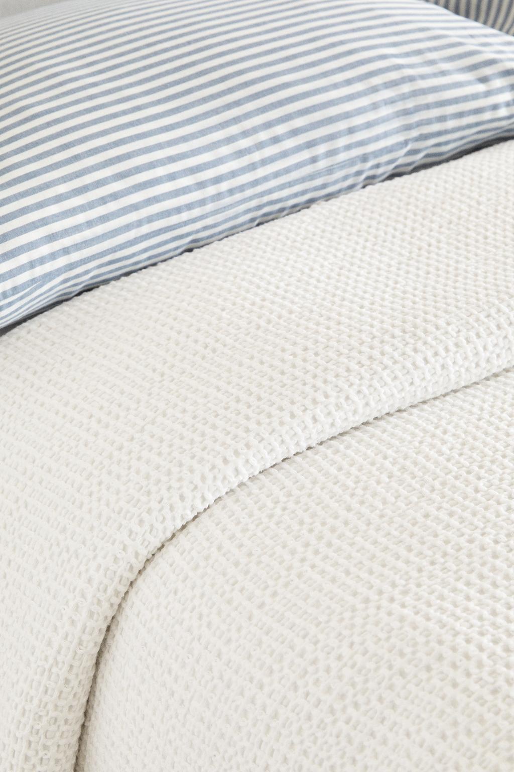 Покрывало из хлопка с мини-вафельным трикотажем