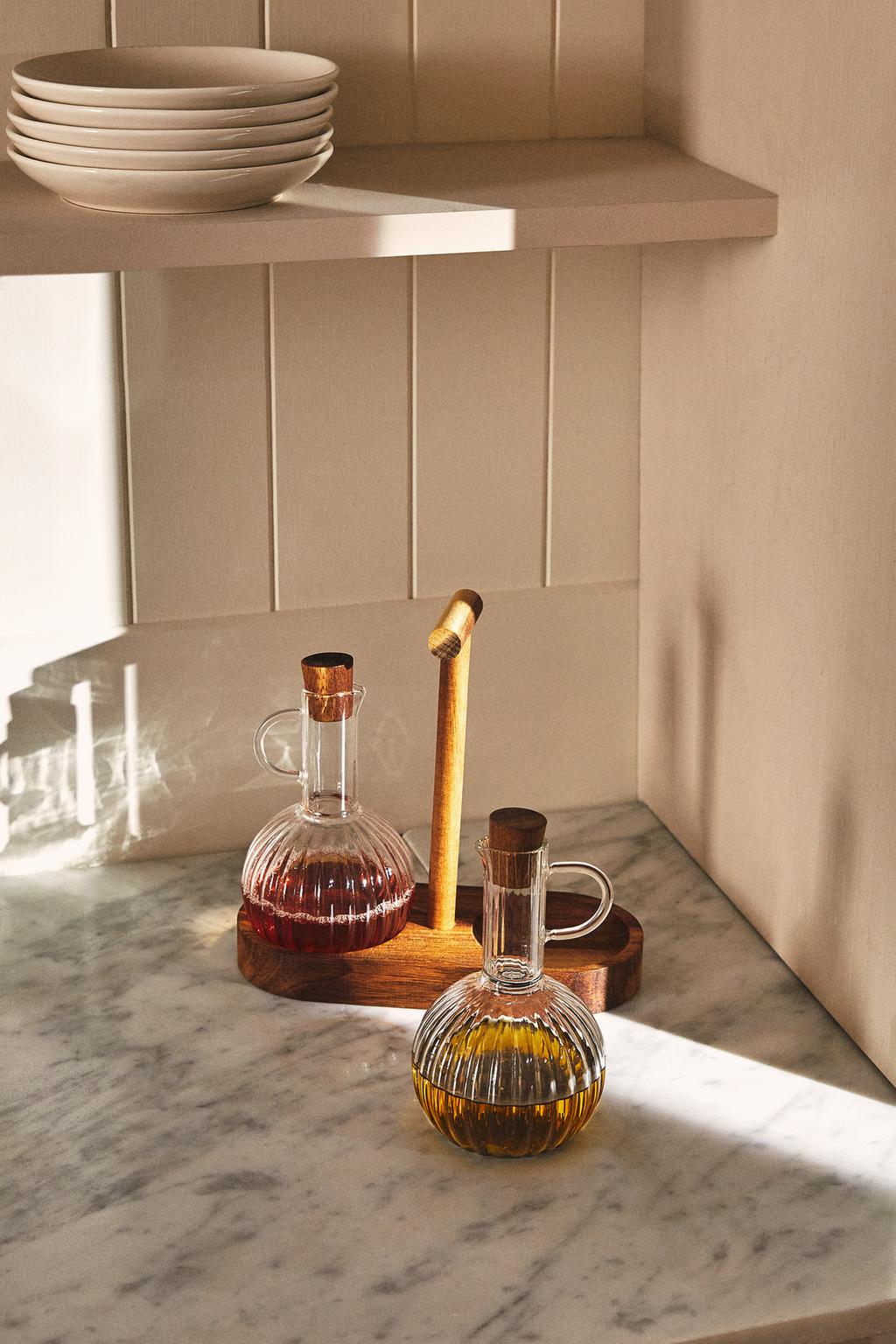 Набор для специй из боросиликатного стекла и дерева