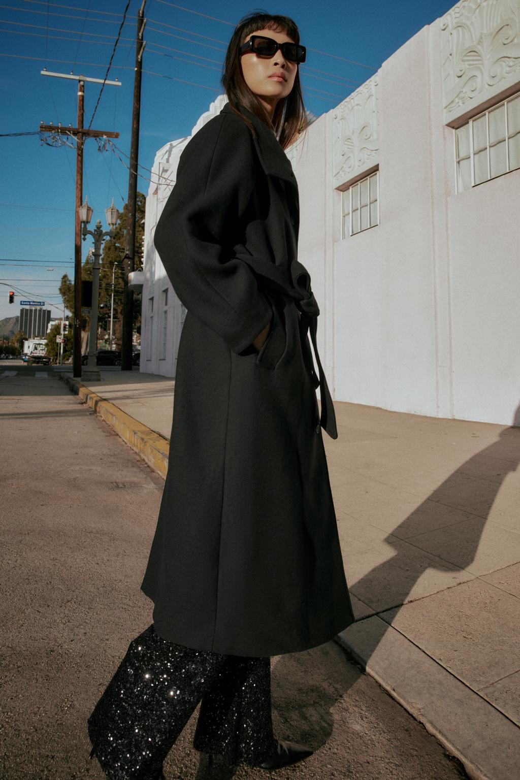 ДЛИННОЕ ПАЛЬТО ИЗ ШЕРСТИ С ВОРОТНИКОМ-СТОЙКОЙ