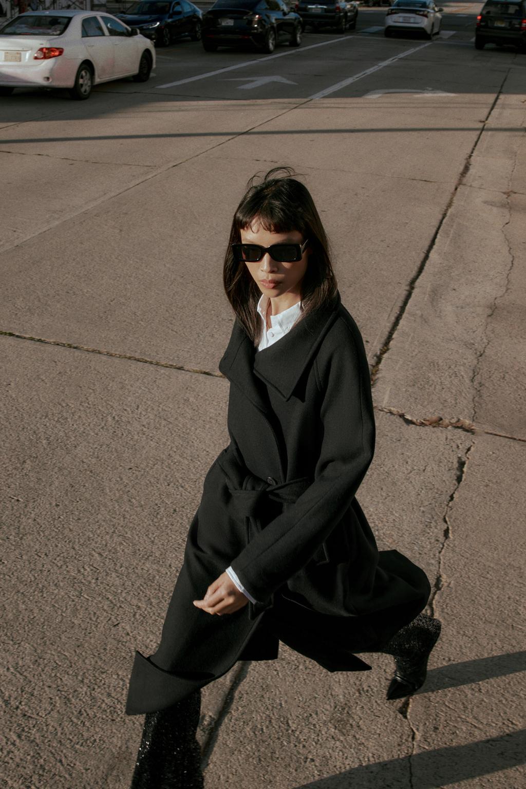 ДЛИННОЕ ПАЛЬТО ИЗ ШЕРСТИ С ВОРОТНИКОМ-СТОЙКОЙ