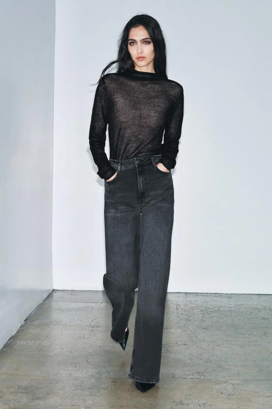ДЖИНСЫ WIDE LEG С ВЫСОКОЙ ПОСАДКОЙ — ZW COLLECTION