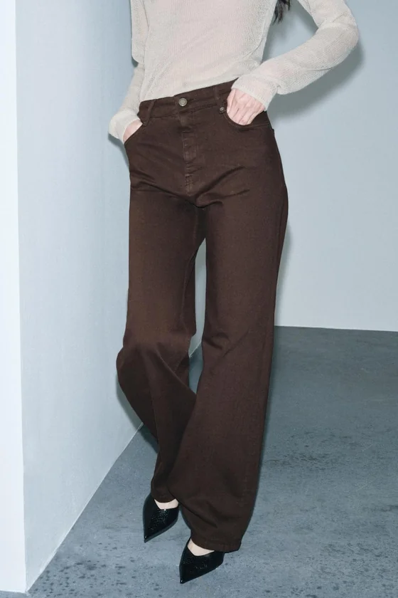 ДЖИНСЫ WIDE LEG С ВЫСОКОЙ ПОСАДКОЙ — ZW COLLECTION