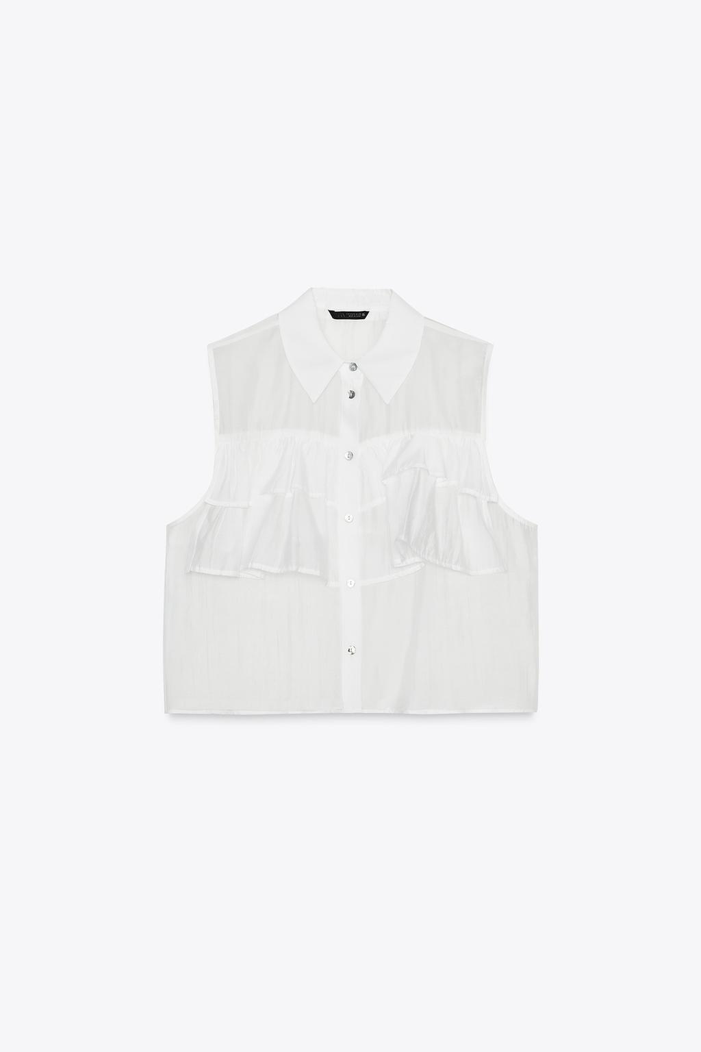 ПОЛУПРОЗРАЧНЫЙ ТОП С ВОЛАНАМИ