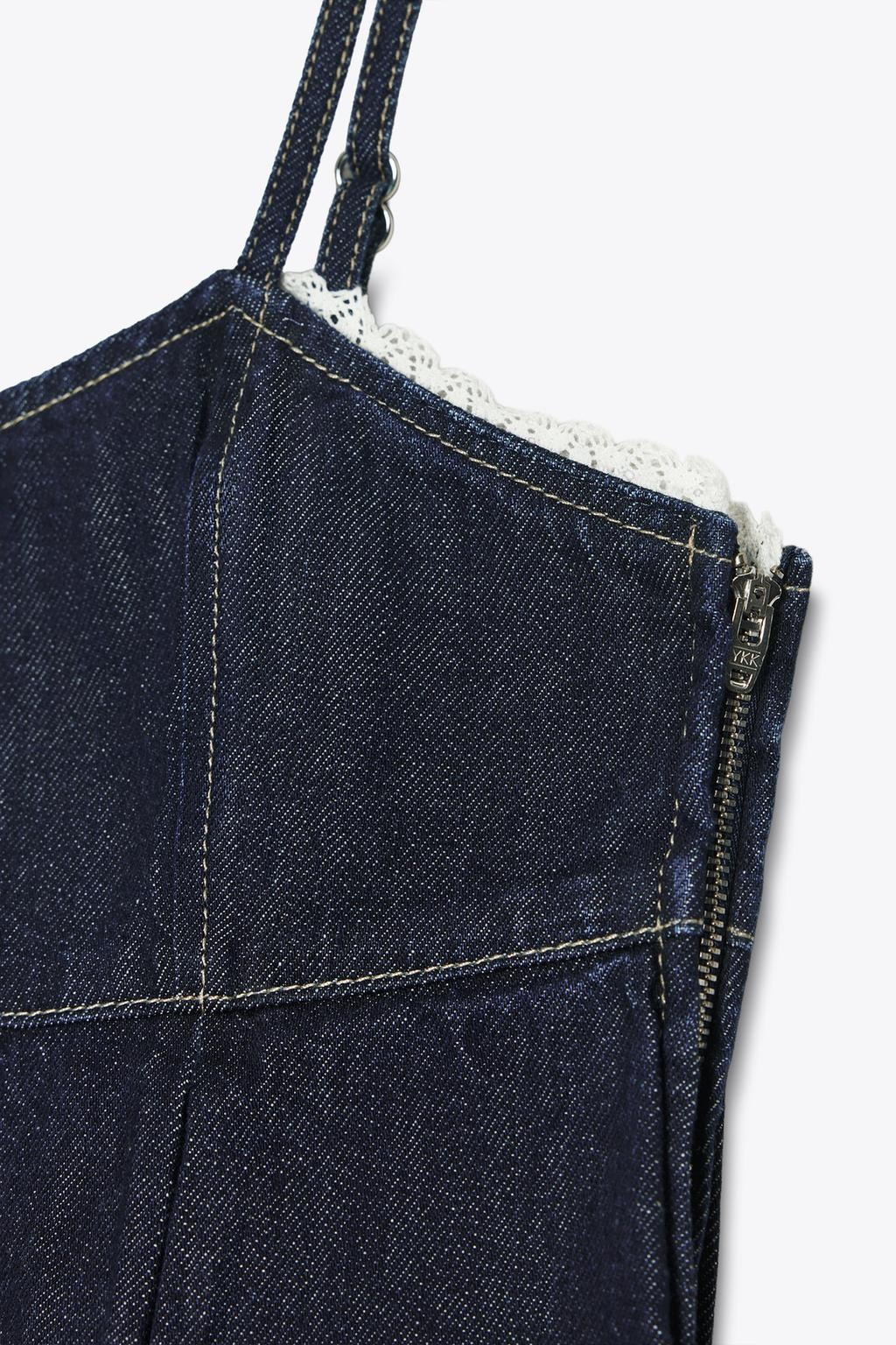 КОРОТКИЙ ДЖИНСОВЫЙ ТОП Z1975 С КРУЖЕВОМ