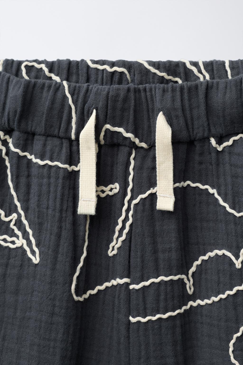 БЕРМУДЫ ТЕКСТУРНЫЕ С ВЫШИВКОЙ