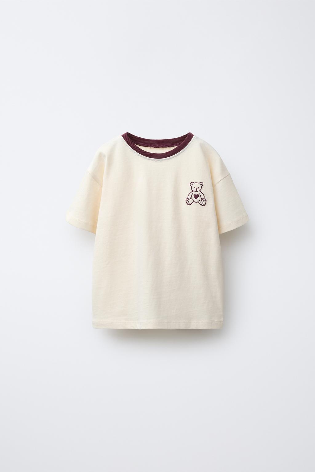 ФУТБОЛКА В СТИЛЕ ПРЕППИ С ВЫШИВКОЙ «МЕДВЕДЬ»