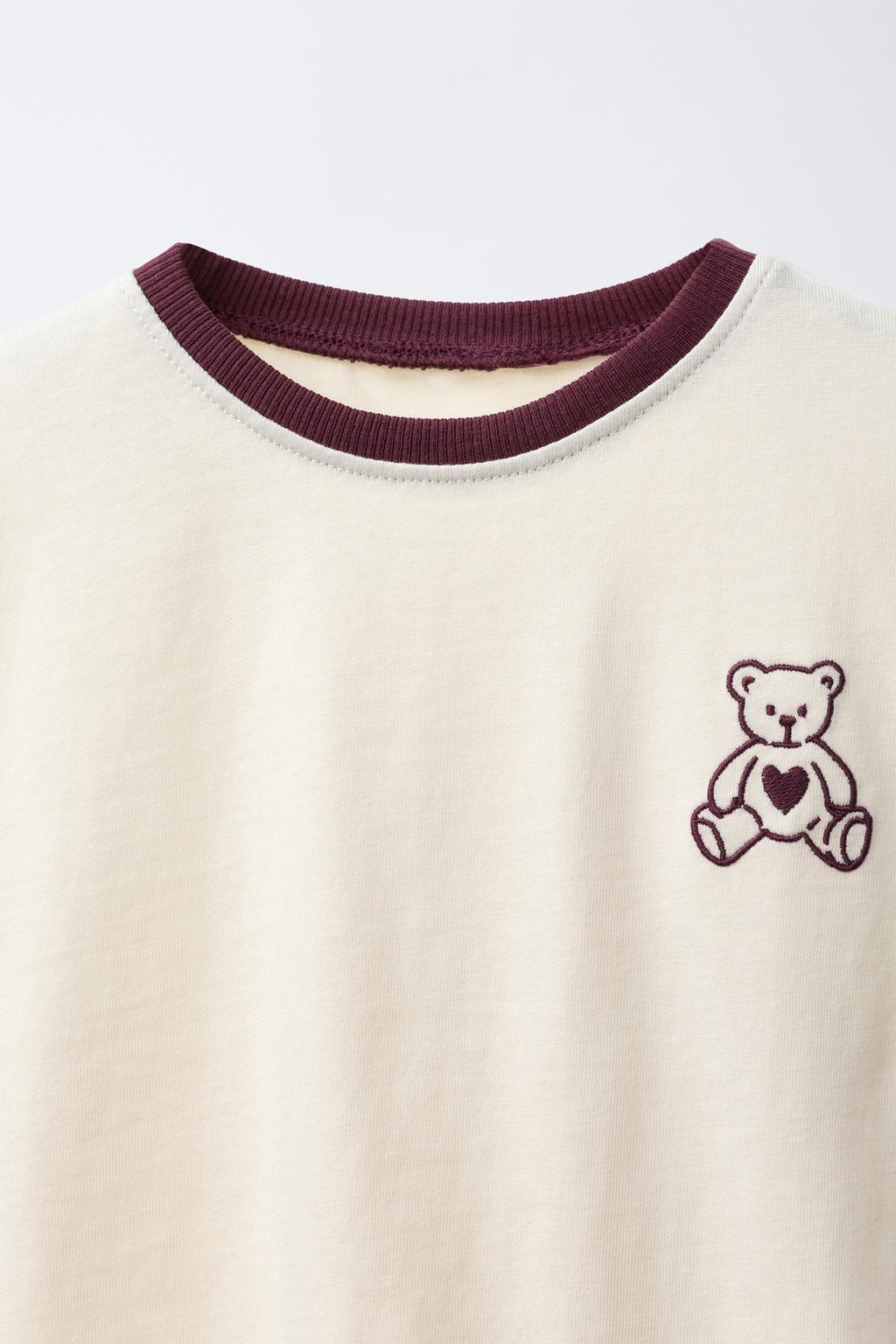 ФУТБОЛКА В СТИЛЕ ПРЕППИ С ВЫШИВКОЙ «МЕДВЕДЬ»