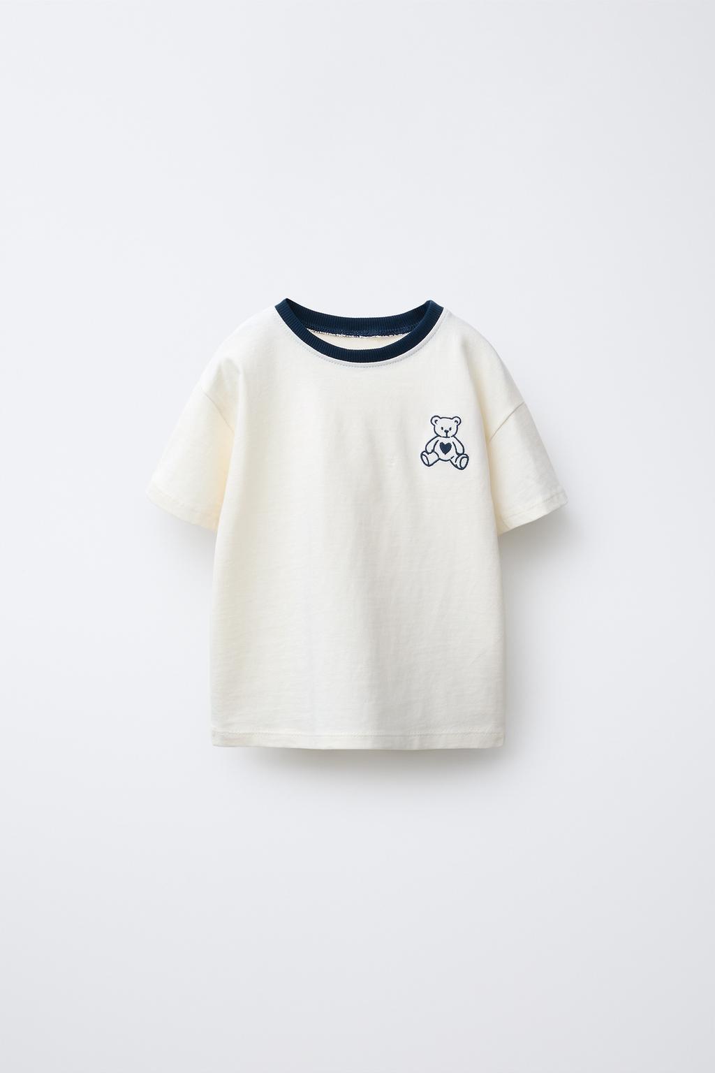 ФУТБОЛКА В СТИЛЕ ПРЕППИ С ВЫШИВКОЙ «МЕДВЕДЬ»