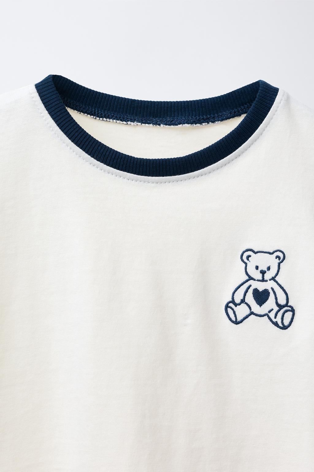 ФУТБОЛКА В СТИЛЕ ПРЕППИ С ВЫШИВКОЙ «МЕДВЕДЬ»