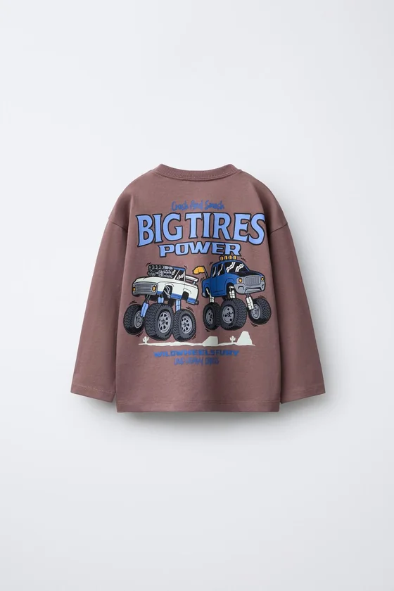 ФУТБОЛКА С ПРИНТОМ BIG TIRES MONSTERS WHEELS ©