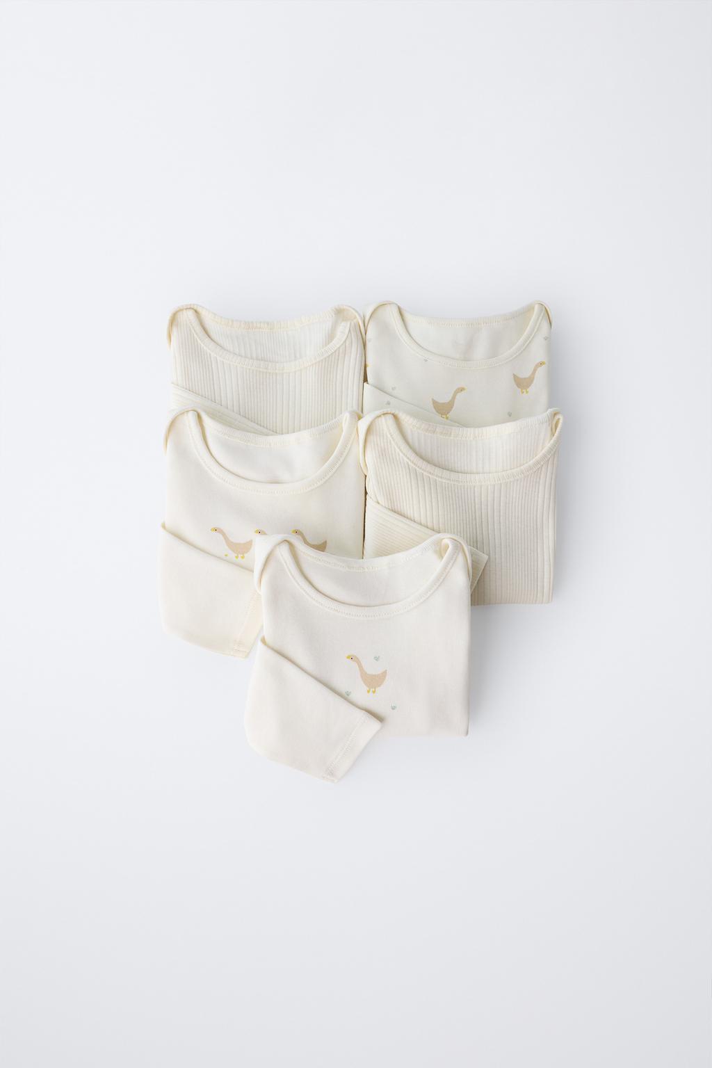 НАБОР ИЗ ПЯТИ БОДИ С ПРИНТОМ ГУСЕЙ