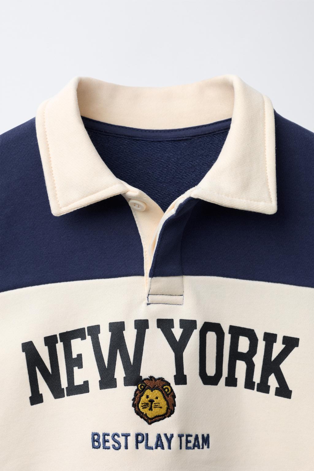 ТОЛСТОВКА ПОЛО В ПОЛОСКУ С ВЫШИВКОЙ ЖИВОТНОГО