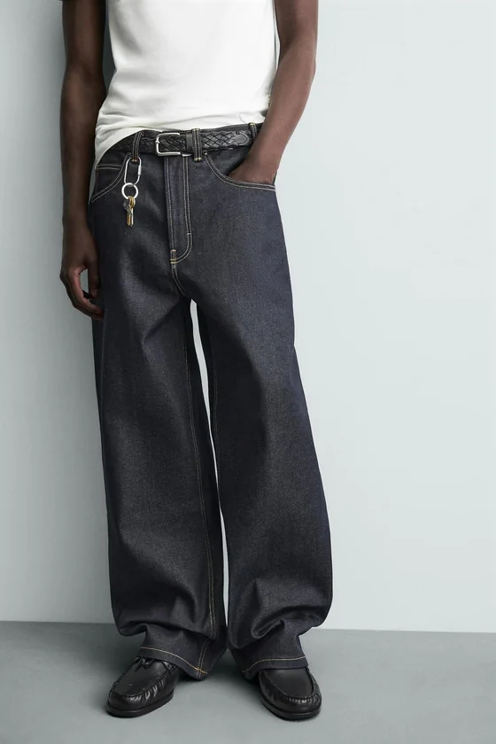 ДЖИНСЫ BAGGY FIT С ДЕКОРАТИВНОЙ СТРОЧКОЙ
