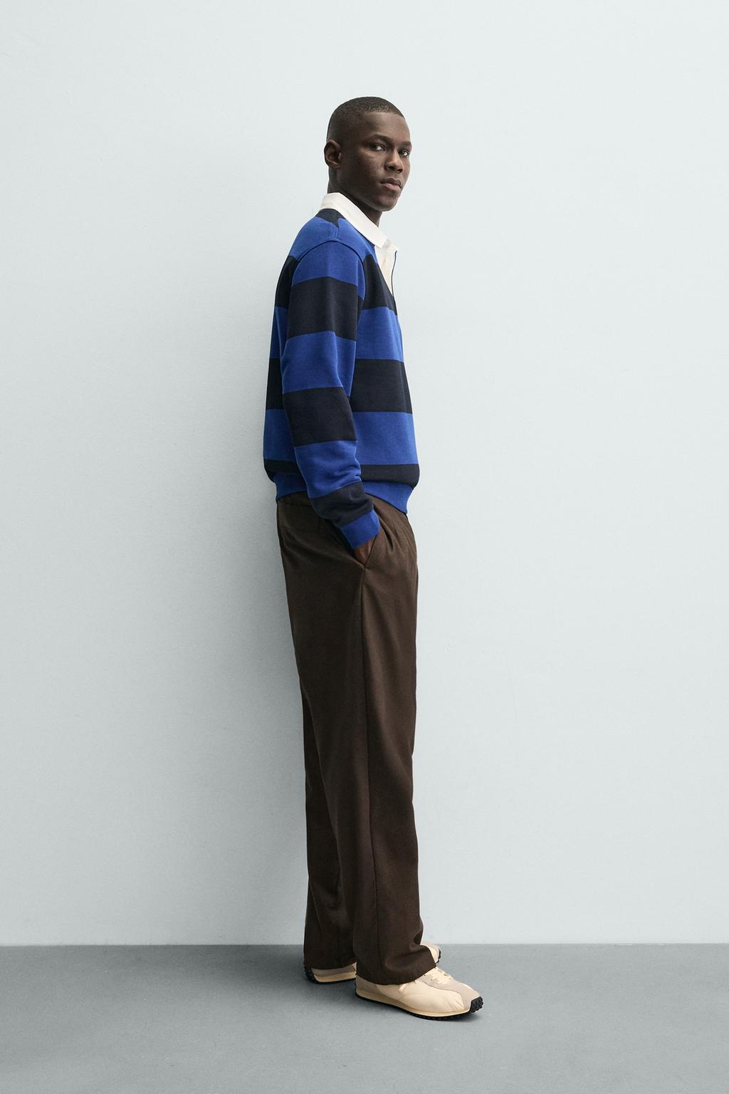 ТОЛСТОВКА ПОЛО С КОНТРАСТНЫМ ВОРОТНИКОМ