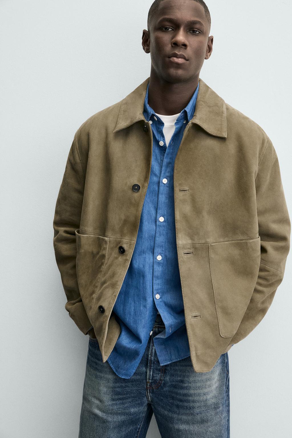 КОЖАНАЯ КУРТКА С КАРМАНАМИ