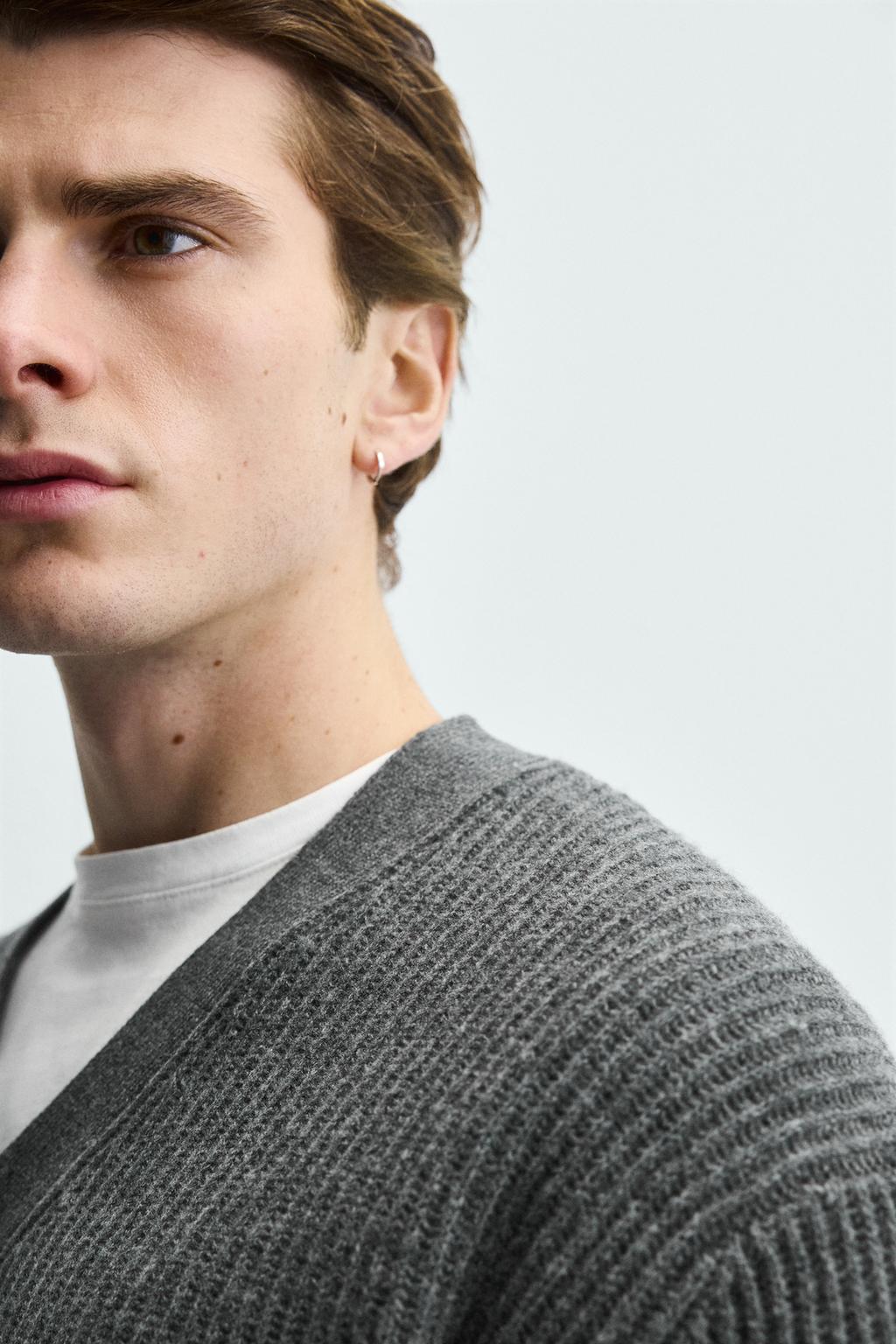 КАРДИГАН ИЗ РЕЛЬЕФНОЙ ШЕРСТИ