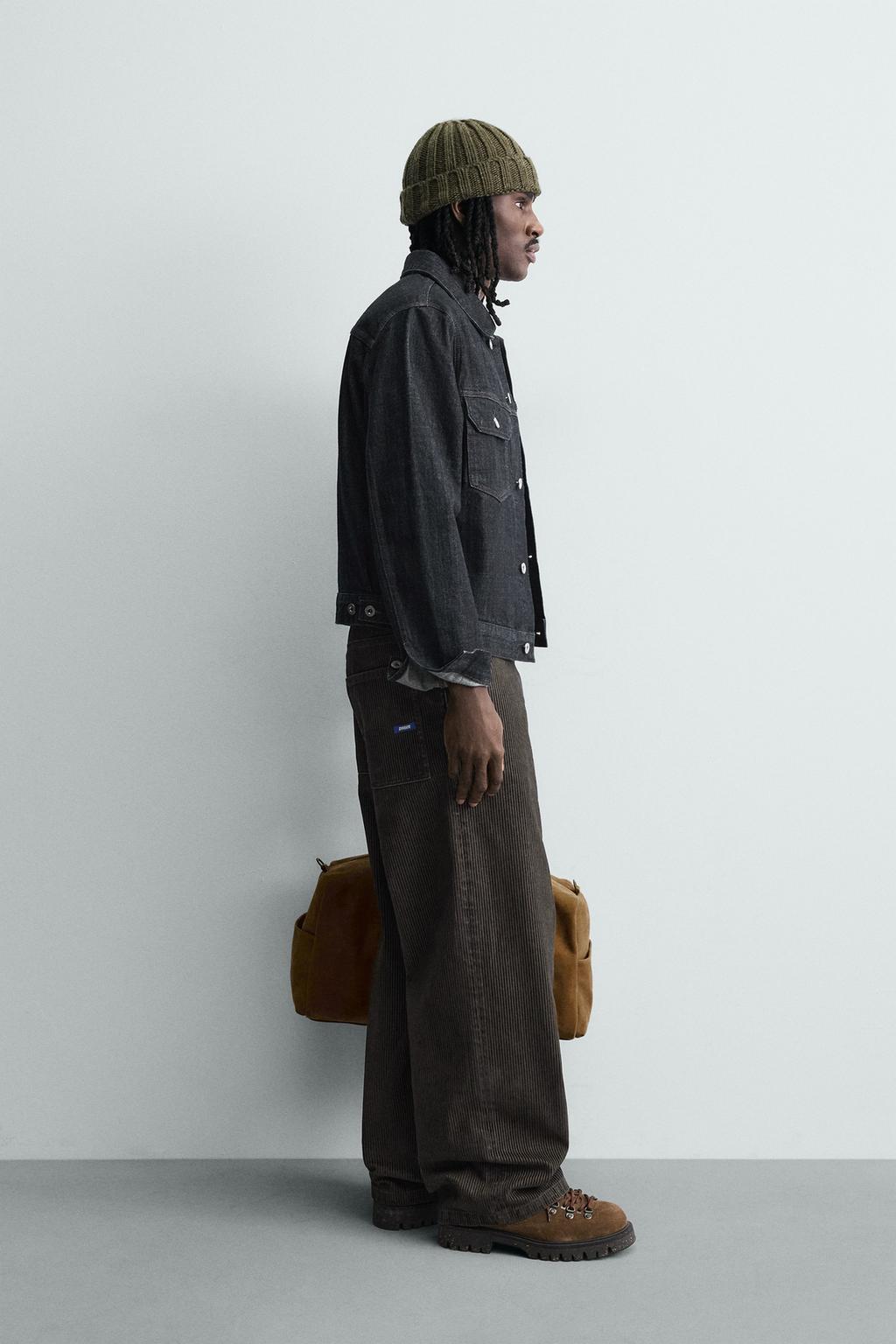 БРЮКИ RELAXED FIT С ФЛОКИРОВАННЫМИ ПОЛОСКАМИ