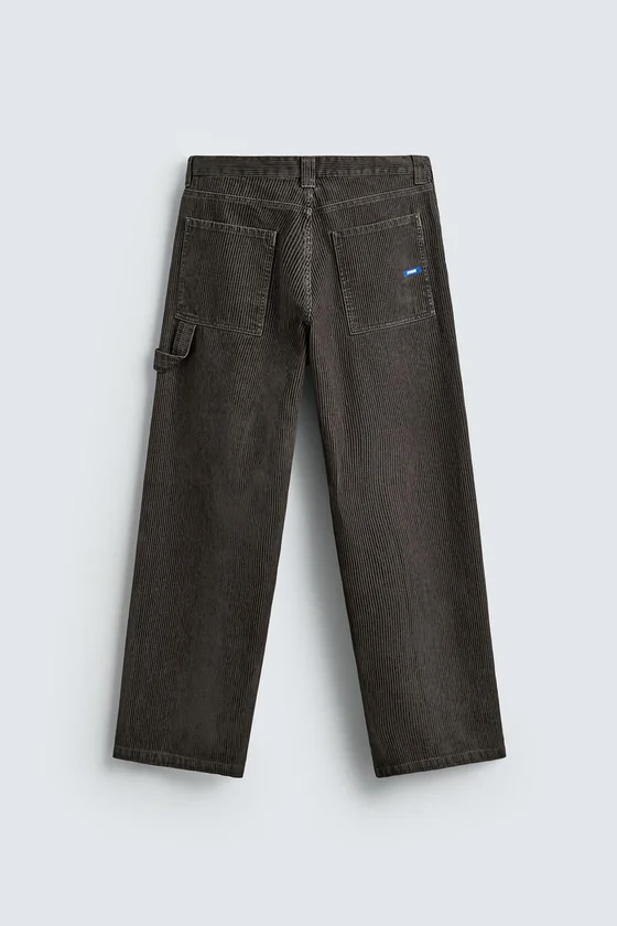БРЮКИ RELAXED FIT С ФЛОКИРОВАННЫМИ ПОЛОСКАМИ