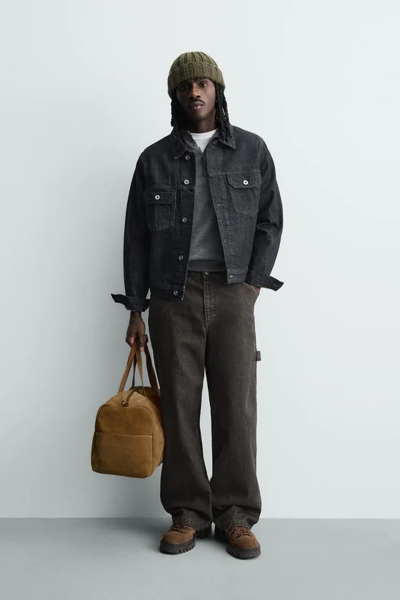 БРЮКИ RELAXED FIT С ФЛОКИРОВАННЫМИ ПОЛОСКАМИ