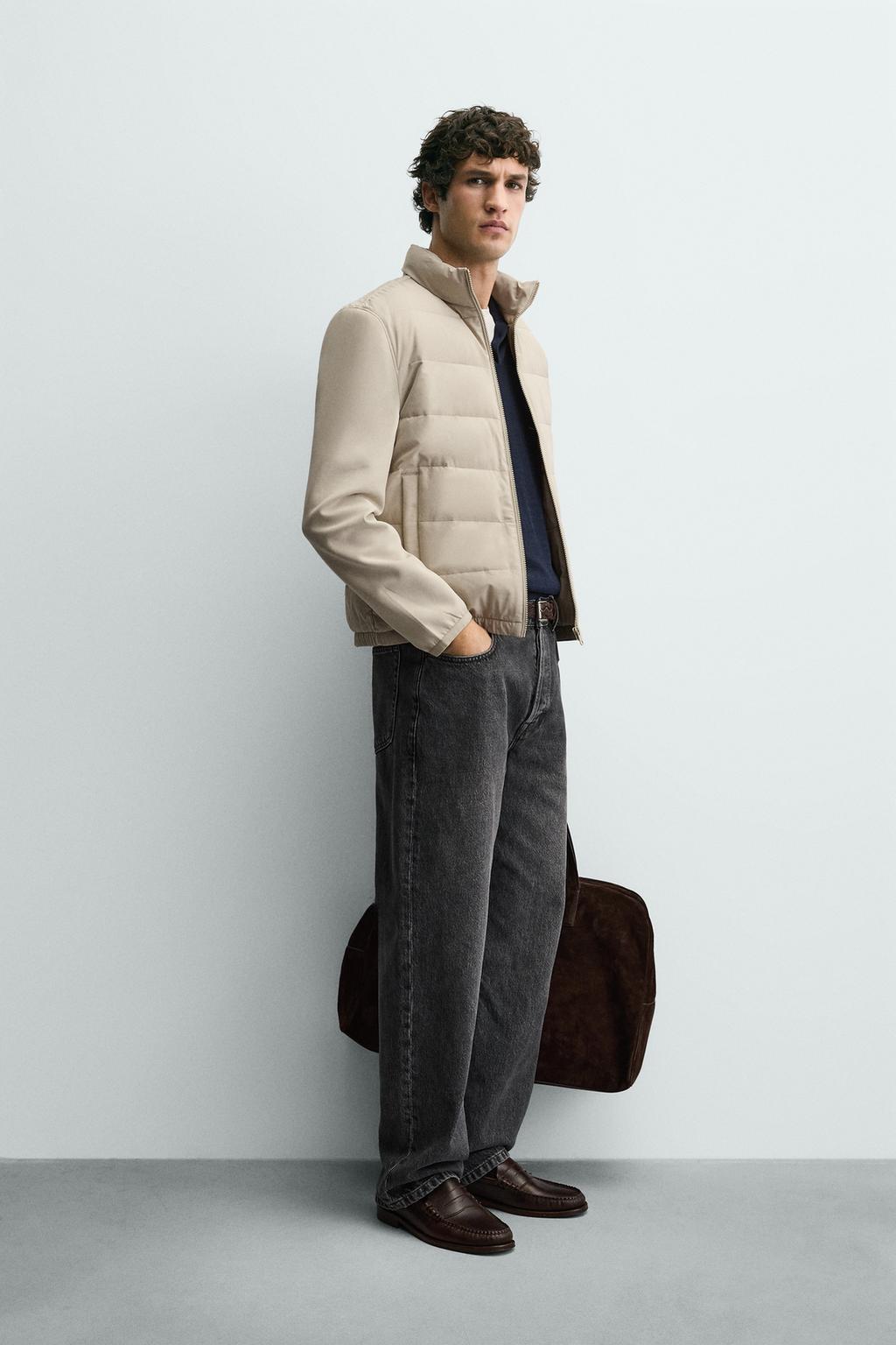 СТЕГАНАЯ КУРТКА С КОМБИНИРОВАННЫМИ ДЕТАЛЯМИ