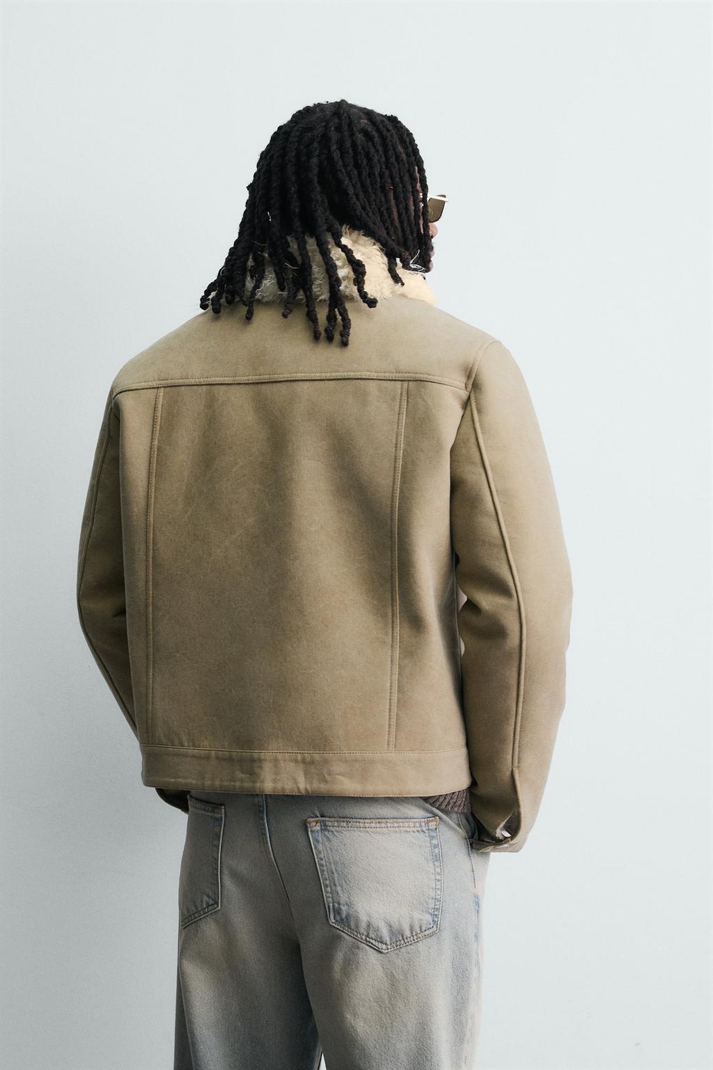 КОМБИНИРОВАННАЯ ХЛОПКОВАЯ КУРТКА С ЭФФЕКТОМ МЕХА