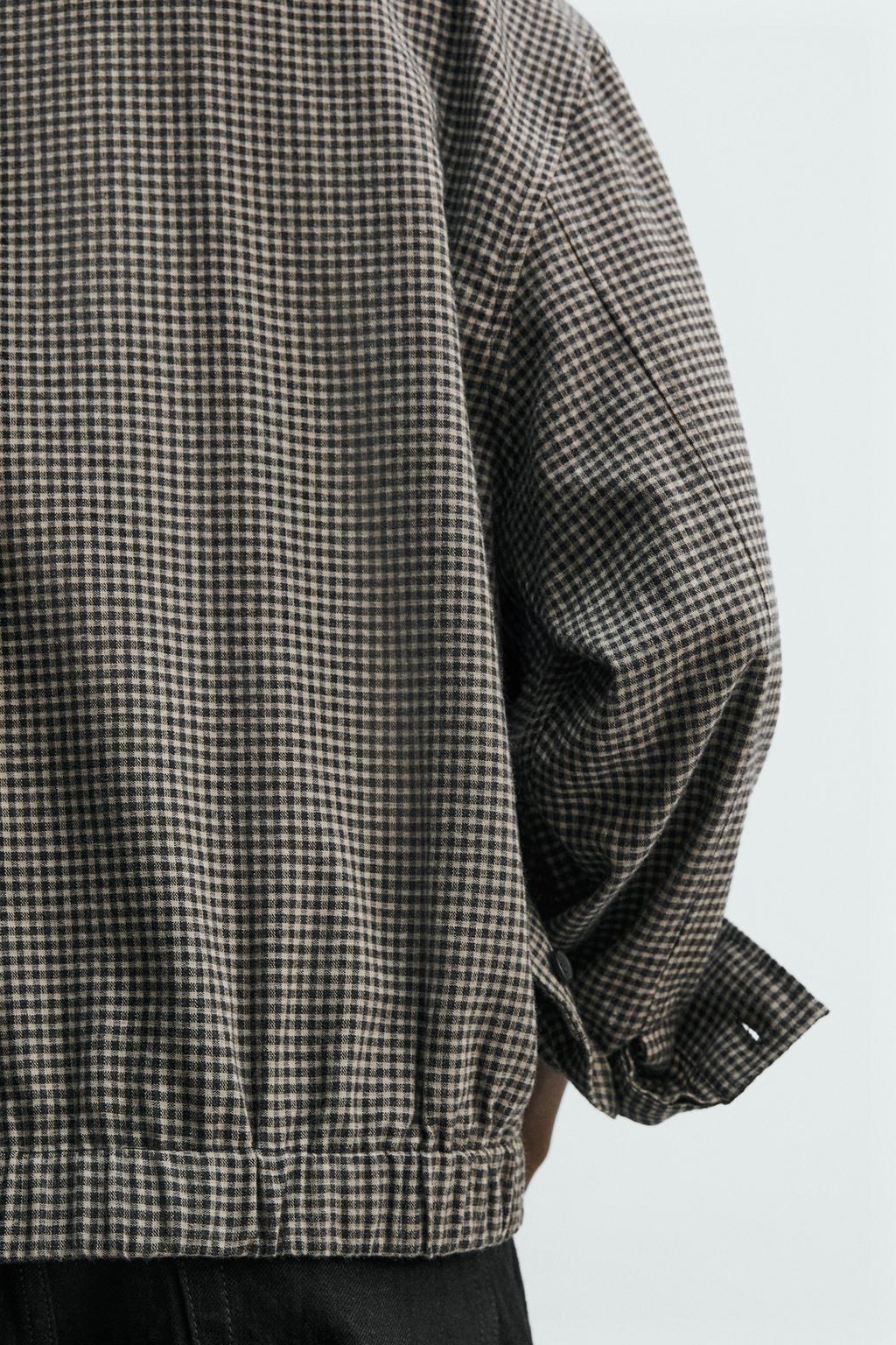 УКОРОЧЕННАЯ КУРТКА-РУБАШКА В КЛЕТКУ