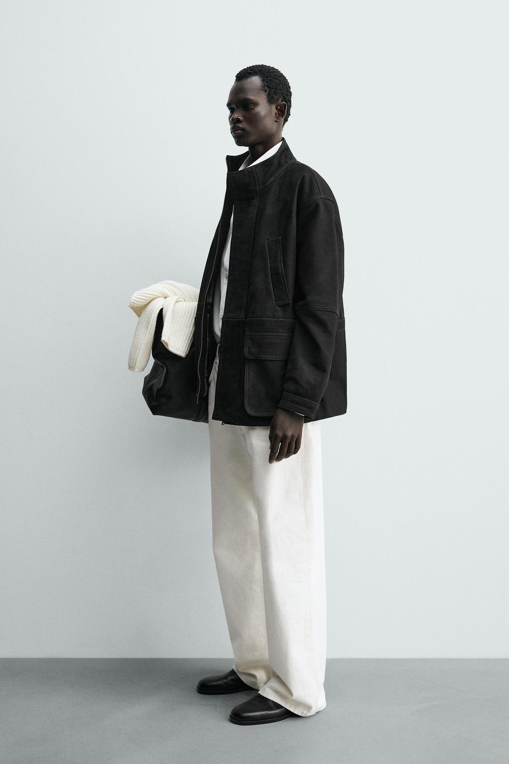 ПАРКА СВОБОДНОГО КРОЯ ИЗ КОЖИ