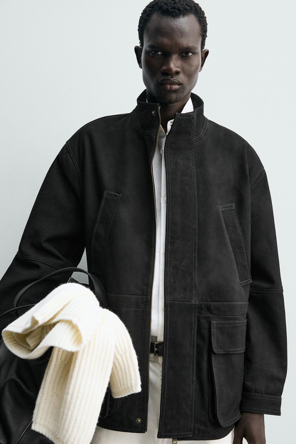 ПАРКА СВОБОДНОГО КРОЯ ИЗ КОЖИ