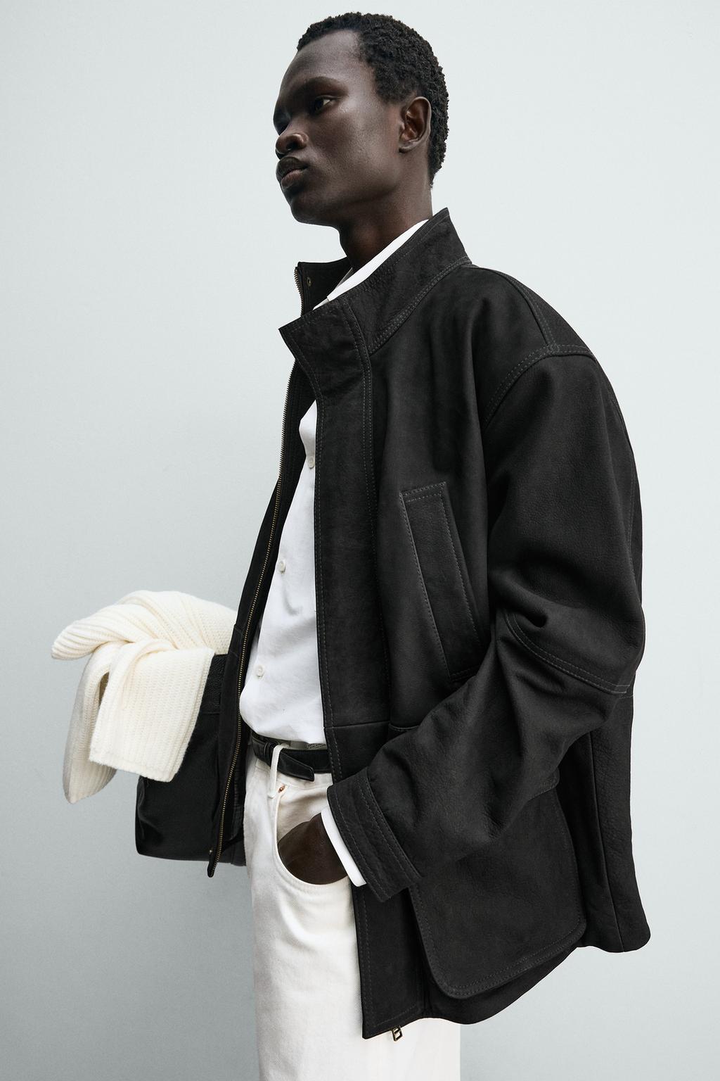 ПАРКА СВОБОДНОГО КРОЯ ИЗ КОЖИ