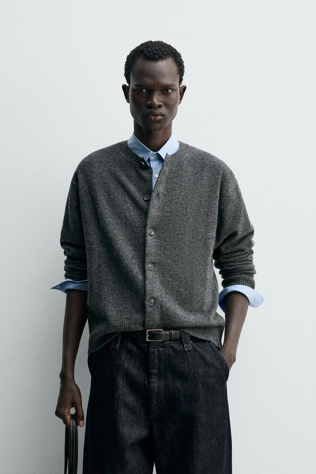 КАРДИГАН RELAXED FIT ИЗ СМЕСОВОЙ ШЕРСТИ