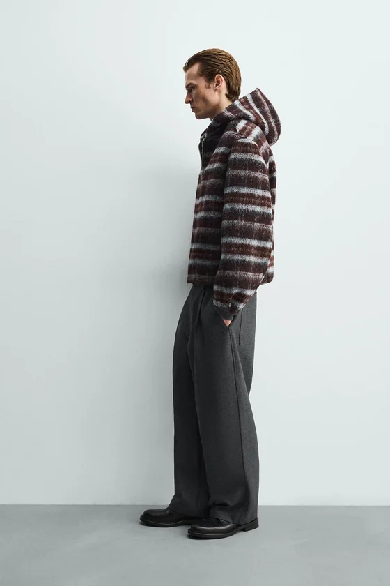 КУРТКА BOXY FIT В КЛЕТКУ С КАПЮШОНОМ