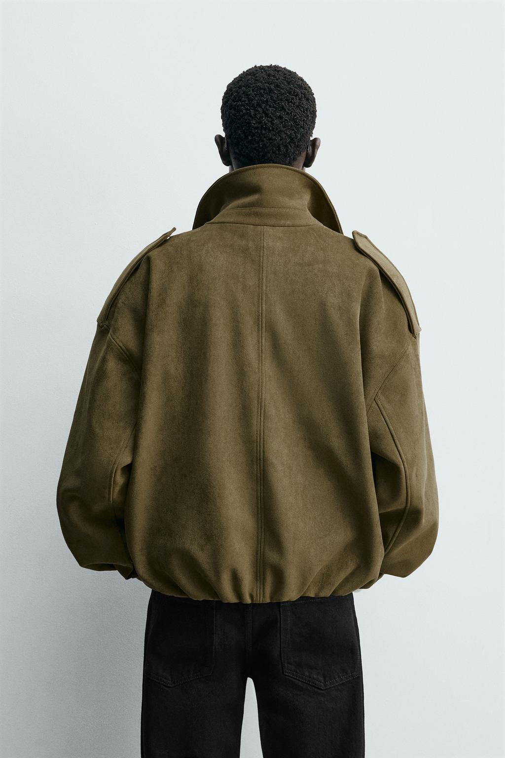 УКОРОЧЕННАЯ КУРТКА ИЗ ИСКУССТВЕННОЙ ЗАМШИ