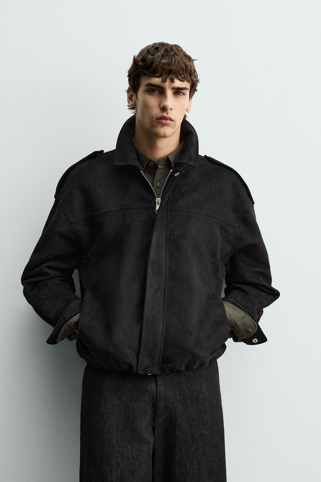 УКОРОЧЕННАЯ КУРТКА ИЗ ИСКУССТВЕННОЙ ЗАМШИ