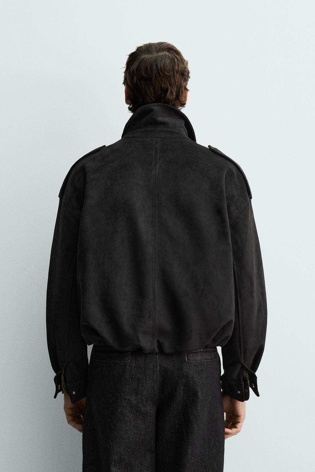 УКОРОЧЕННАЯ КУРТКА ИЗ ИСКУССТВЕННОЙ ЗАМШИ