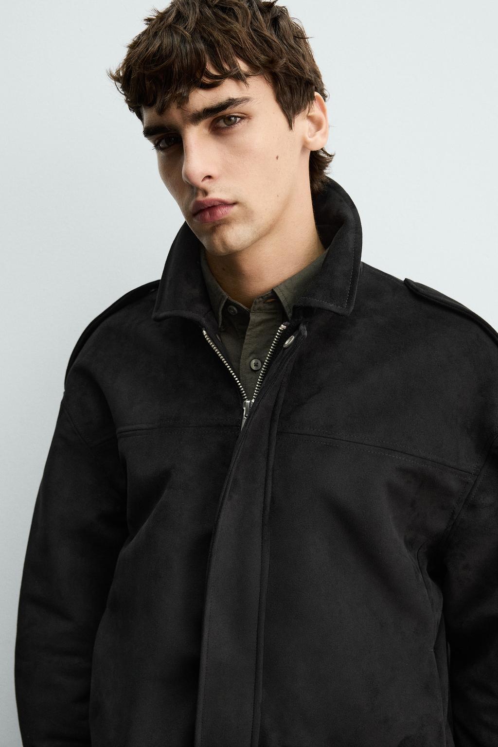 УКОРОЧЕННАЯ КУРТКА ИЗ ИСКУССТВЕННОЙ ЗАМШИ