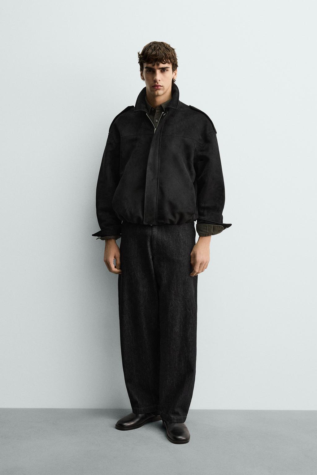 УКОРОЧЕННАЯ КУРТКА ИЗ ИСКУССТВЕННОЙ ЗАМШИ