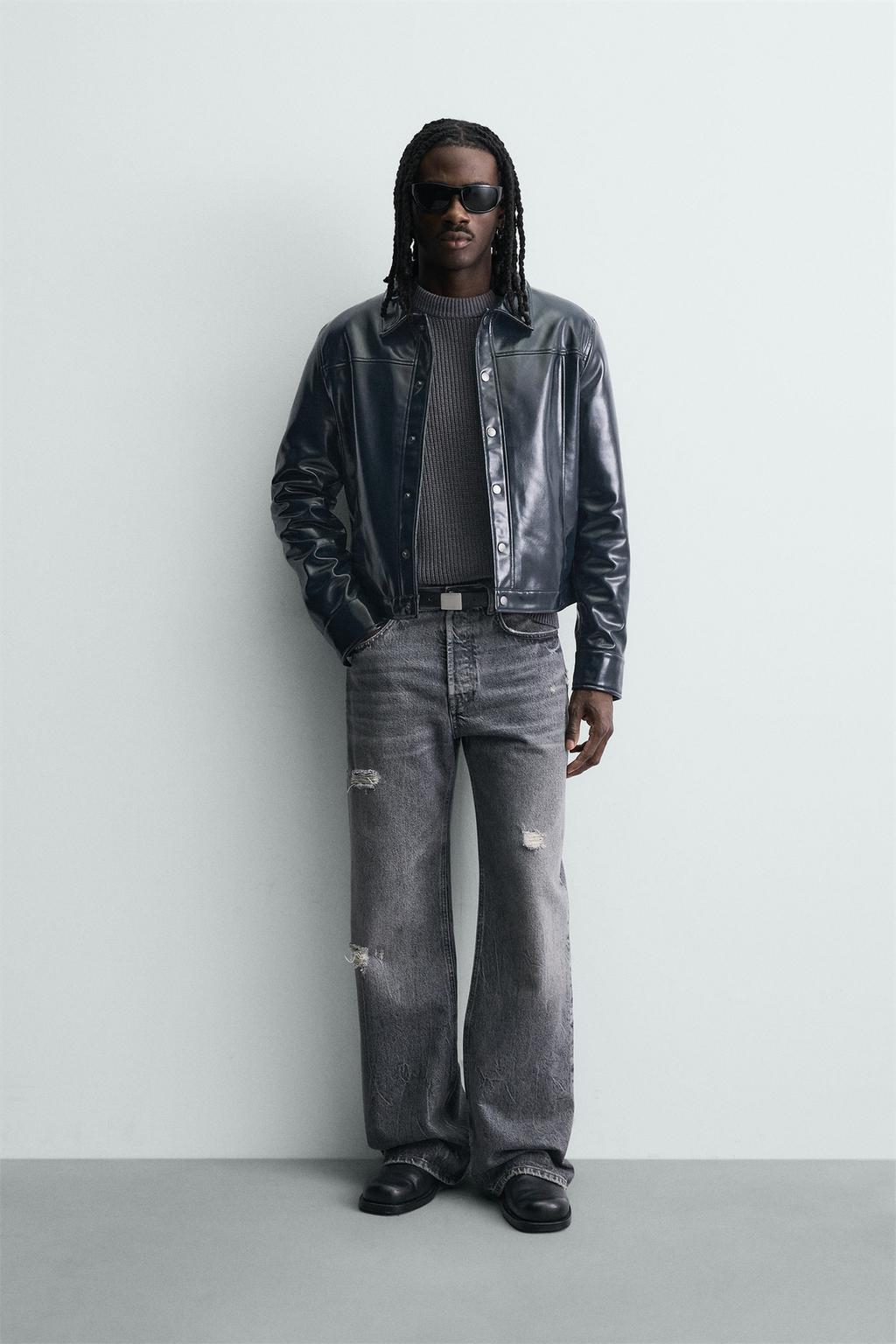 КУРТКА-РУБАШКА С ЭФФЕКТОМ ВИНИЛА